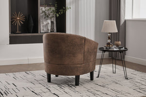 English Elm chair Quilted Diamond-Back Accent Chair with Nailhead Trim, Soft Tactile Upholstery & Solid Wood Legs Coffee W3515P326997