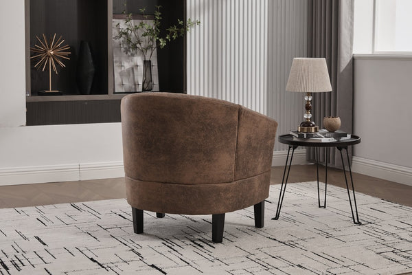 English Elm chair Quilted Diamond-Back Accent Chair with Nailhead Trim, Soft Tactile Upholstery & Solid Wood Legs Coffee W3515P326997