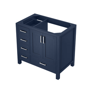 English Elm Navy Blue Bath Vanity 36" W X 22" D For Modern Spaces, Right Offset Design With Ample Storage B2731P258853