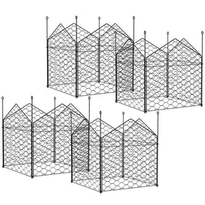 English Elm Outsunny Garden Chicken Wire Cloches, 4 Pack Metal Crop Cages For Plant Protection, Black Finish W2225P174503-GIGA