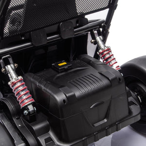 English Elm 24v Dual Motor Kids Go Kart with Drift Mode Roll Cage and Rear Suspension Ages 6 to 12 W1578P454061