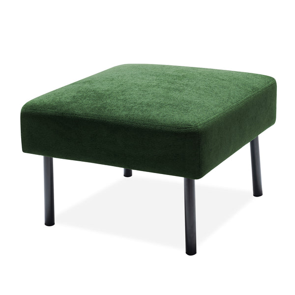 English Elm Ottoman L-Shaped Sectional Sofa with Chenille Fabric, Built-In Storage, Metal Legs, Modern Comfort Green W1164P239084