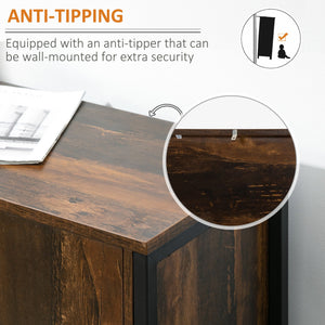 English Elm Homcom Rustic Industrial Sideboard Cabinet With Adjustable Shelves For Stylish Storage Solutions W2225P217382