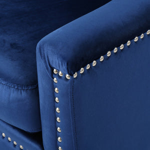 English Elm Christopher Knight Home® - Velvet Tufted Club Chair Jaclyn in Navy Blue — Luxe Tufting, Stud Trim, Plush Seat for Cozy Reading N758P278053B