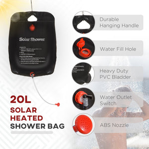 English Elm Outsunny Two Room Pop up Camping Shower Enclosure with Solar Bag and Waterproof Taffeta Walls W2225P200644