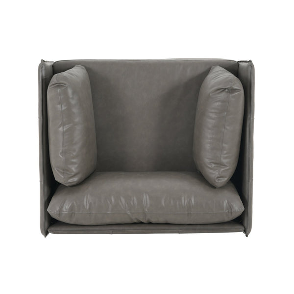 English Elm Christopher Knight Home® - 39" Vintage Grey Faux Leather Lounge Chair - Stylish Comfort For Living Room, Bedroom & Office Spaces N767P208310D