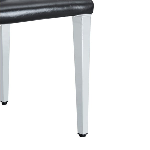 English Elm Table 5-Piece Dining Set With Glass Top, Sculptural Mdf Legs, And 4 Black Pu Chairs For Modern Style W1151S03802-GIGA