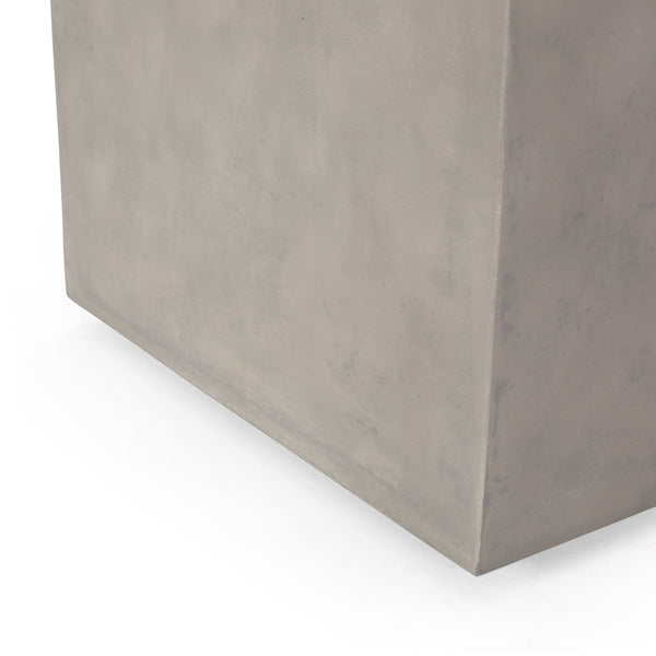 English Elm Christopher Knight Home® - MGO Modern Tank Holder Side Table with Polished Ceramic Top, Lightweight Concrete, 16"x16"x20" 67016.00LGRY