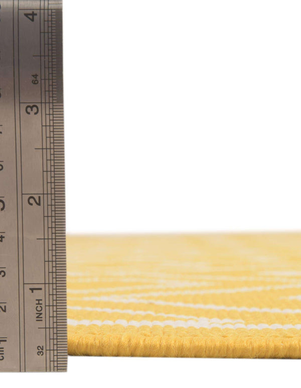 Unique Loom Outdoor Trellis Kafes Machine Made Geometric Rug Yellow, Ivory 5' 3" x 8' 0"