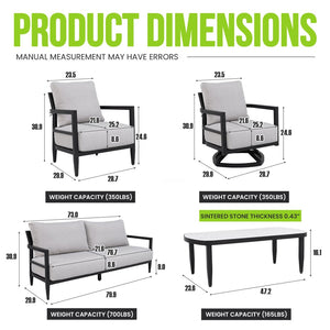 English Elm 4pc Outdoor Conversation Set Sintered Stone Table Swivel Chair Sunbrella Cushions W1886S00042