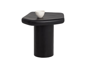 Sunpan DETTI End Table - Sculptural Matte Black Concrete Accent Piece for Modern Living Spaces & Patios 112618