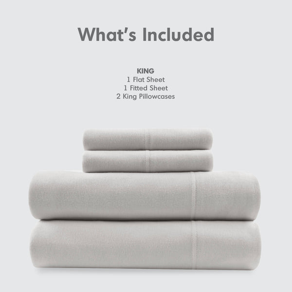 English Elm Cotton Blend Jersey Knit All-Season Sheet Set King - Soft, Breathable Comfort For Year-Round Use B035P294164