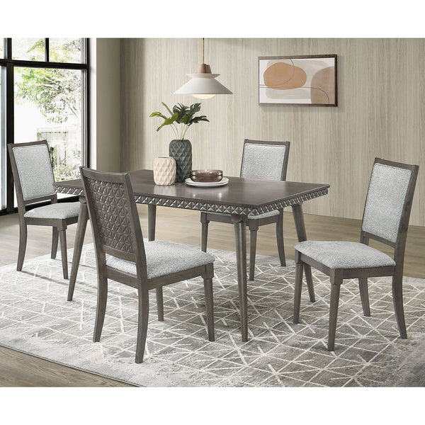 English Elm Perkins Dark Brown Upholstered Dining Side Chair Set of 2 — Transitional Wood Frame, Textured Geometric Backs, Comfortable Seats B062P375504