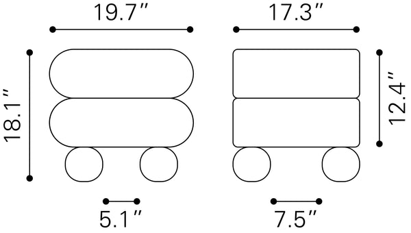 Davao Ottoman Gray 109981 Zuo Modern
