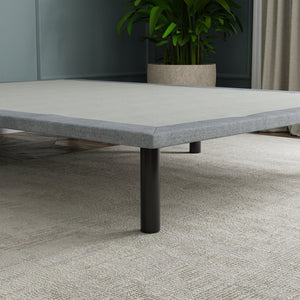 English Elm X-plat Gray Woven Upholstered King Bed Foundation Steel Frame Modern Bedroom B337P335255
