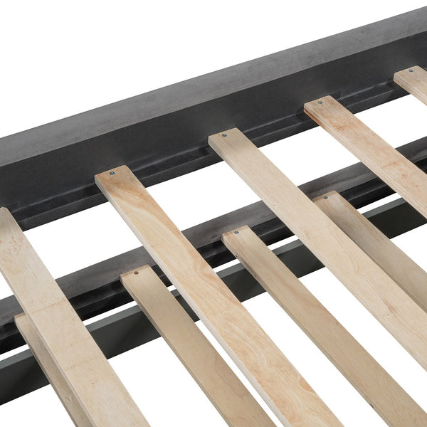 English Elm Twin Upholstered Daybed with Pull-Out Trundle and 3 Drawers, Velvet Finish, Solid Frame, Slat Kit Included Gray SF000147AAE