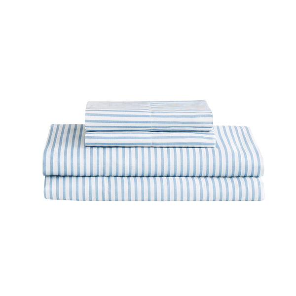 JLA Home Madison Park Essentials - Stripe Madison Park Essentials Jaxon comforter set with coordinated sheets, OEKO-TEX certified antimicrobial freshness, machine-washable, fits mattresses to 14" Blue/Grey MPE10-988