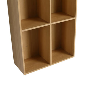 English Elm 24 Inch Wall Mounted Oak Shelving Unit Two Open Compartments for Bathroom or Study W1972P457946