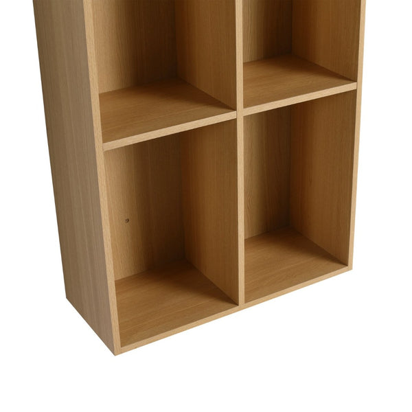 English Elm 24 Inch Wall Mounted Oak Shelving Unit Two Open Compartments for Bathroom or Study W1972P457946