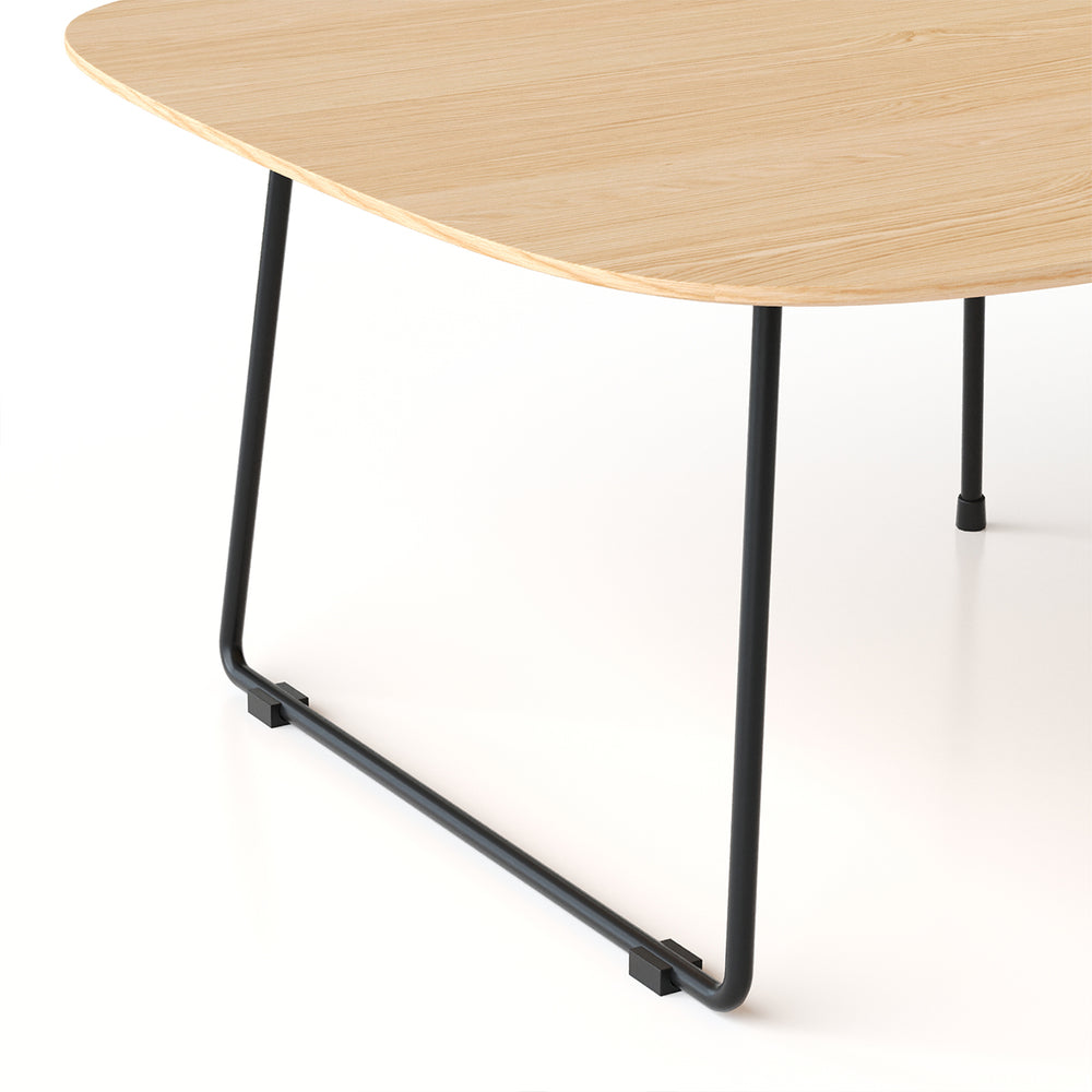 English Elm American Minimalist Round Coffee Table - Modern Acacia Oak Design For Small Spaces & Stylish Living W3318P307874