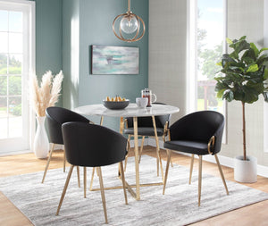 English Elm Chair with Silver Metal Frame and Padded Faux Leather Seat for Modern Dining Spaces Black B202P471295