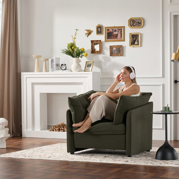 English Elm Modern Chenille Oversized Armchair - Stylish Lounge Chair For Living Room, Bedroom & More! W2997P236136