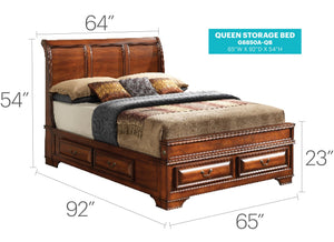 English Elm Charming Queen Bed Frame with Crisp Finish, 50"H x 68"W x 83"D, Sturdy Particleboard Construction Oak 15 L x 22 W x 32 H B078S00489