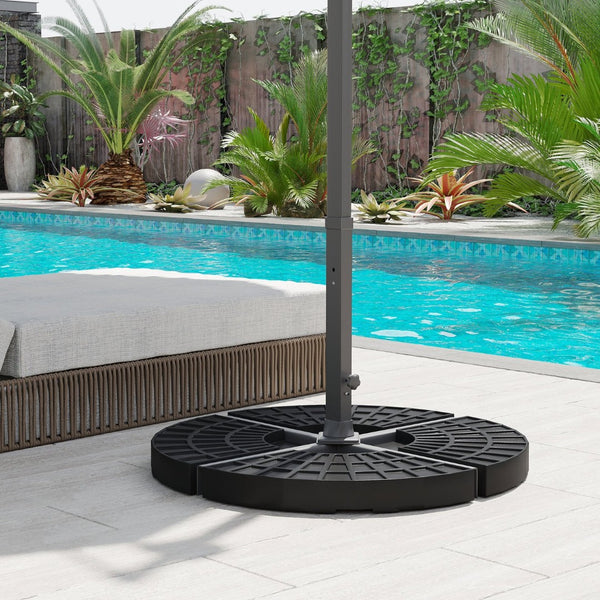 English Elm Outsunny 4-Piece Modular Patio Umbrella Base Set - Heavy-Duty, Weather-Resistant For Stability W2225P174202-GIGA