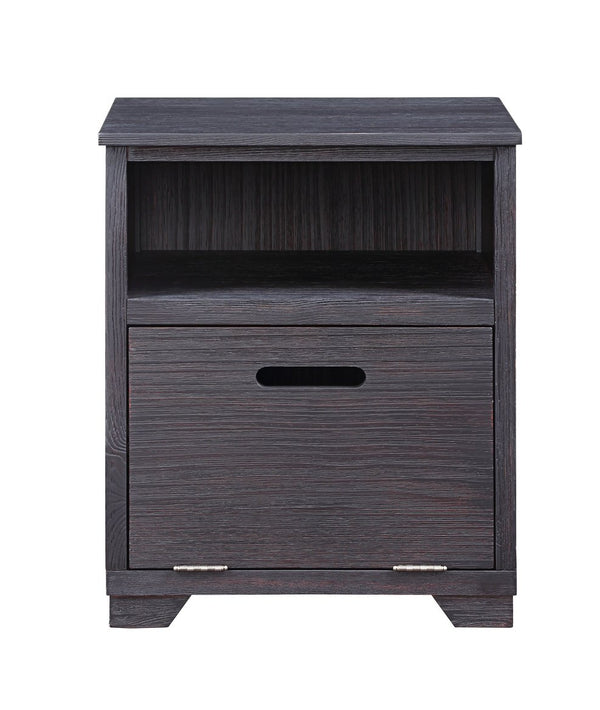 English Elm Kamilia Antique Black End Table with Drop-Down Door & Open Compartment, Pine Veneer, Timeless Charm B2726P244374