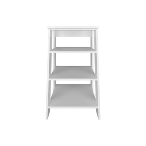 English Elm Linen Vertical Storage Cabinet 29.7"H with Four Open Shelves and Sturdy Legs for Compact Rooms White 34.65 L x 18.5 W x 3.15 H B097P250829