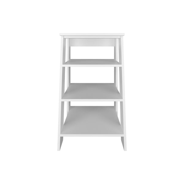 English Elm Linen Vertical Storage Cabinet 29.7"H with Four Open Shelves and Sturdy Legs for Compact Rooms White 34.65 L x 18.5 W x 3.15 H B097P250829