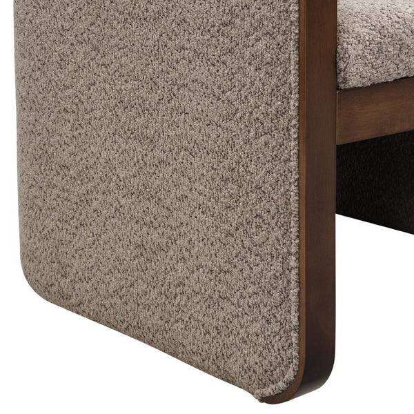 English Elm 25.25" Boucle Upholstered Accent Dining Chairs Mid-century Rubberwood Frame Set of 2 Taupe,Walnut N771P392217S