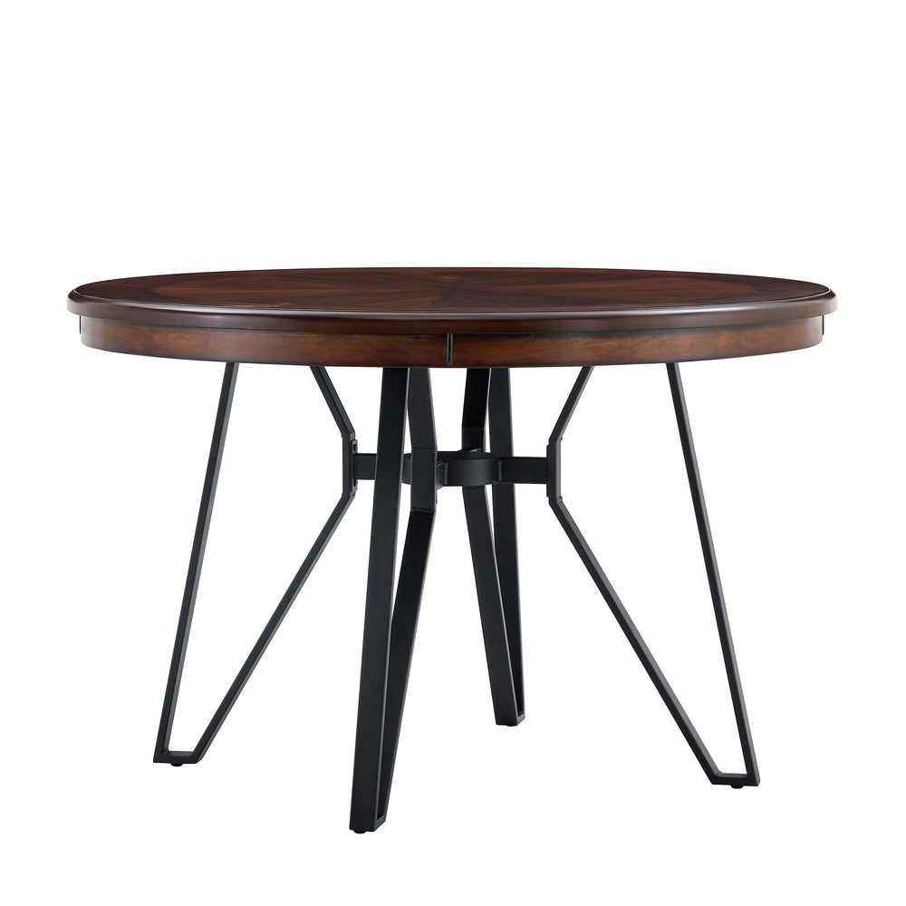 English Elm Christopher Knight Home® - Round Mid-Century Dining Table with Hairpin Metal Legs and Open Shelf, Seats Four Comfortably Brown N771P205332W