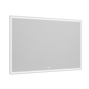 English Elm 60x40 LED Bathroom Mirror with Aluminum Frame, IP44 Waterproof, 3-Mode Touch Dimmer, Plug or Hardwire W708P235376