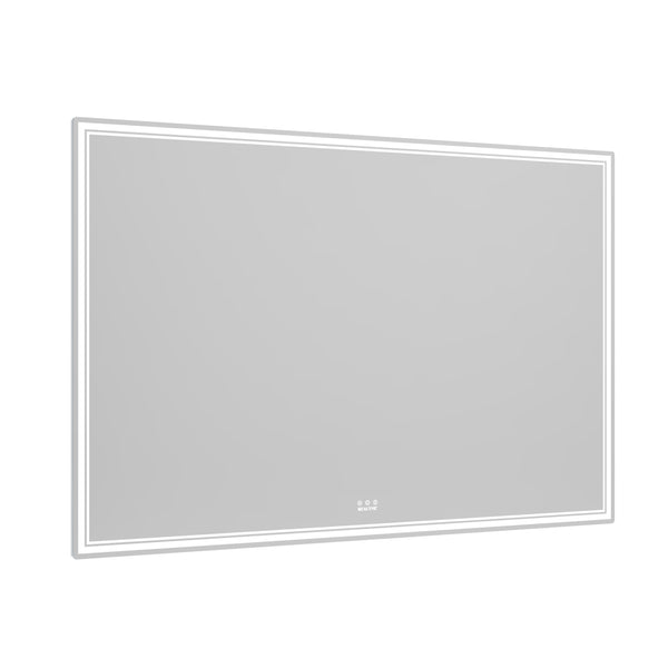 English Elm 60x40 LED Bathroom Mirror with Aluminum Frame, IP44 Waterproof, 3-Mode Touch Dimmer, Plug or Hardwire W708P235376