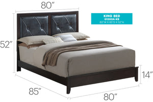 English Elm Elegant Transitional King Bed In Deep Espresso Finish - Stylish, Durable, And Versatile Design! B078S00145