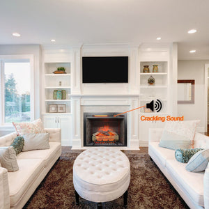 English Elm 28 Inch Recessed Electric Fireplace Insert with 3d Flames Infrared Heat and Sound W1769P191328