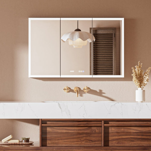 English Elm Lighted Aluminum Medicine Cabinet Smart Mirror with Anti-fog Led and Built-in Usb Outlet W5609P461490