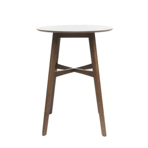 English Elm Christopher Knight Home® - Mid-Century Round Wooden Bar Table with Tapered Legs, Sturdy Rubberwood Build for Stylish Dining (98) Natural Walnut N780P244910W