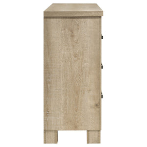 English Elm Sansome Six Drawer Weathered Oak Dresser with Bronze Pulls for Modern Farmhouse Bedrooms B062P447951