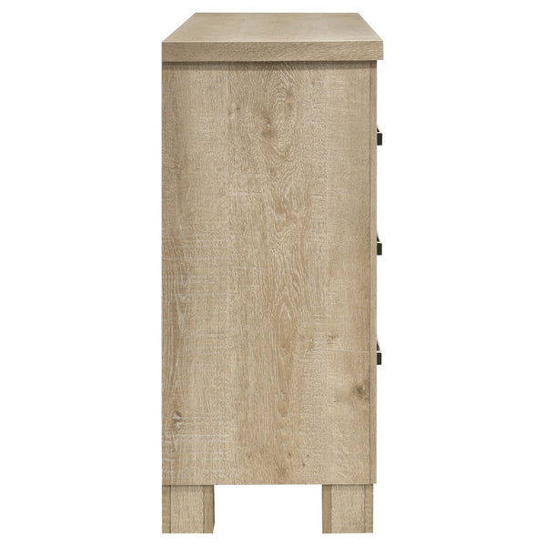 English Elm Sansome Six Drawer Weathered Oak Dresser with Bronze Pulls for Modern Farmhouse Bedrooms B062P447951