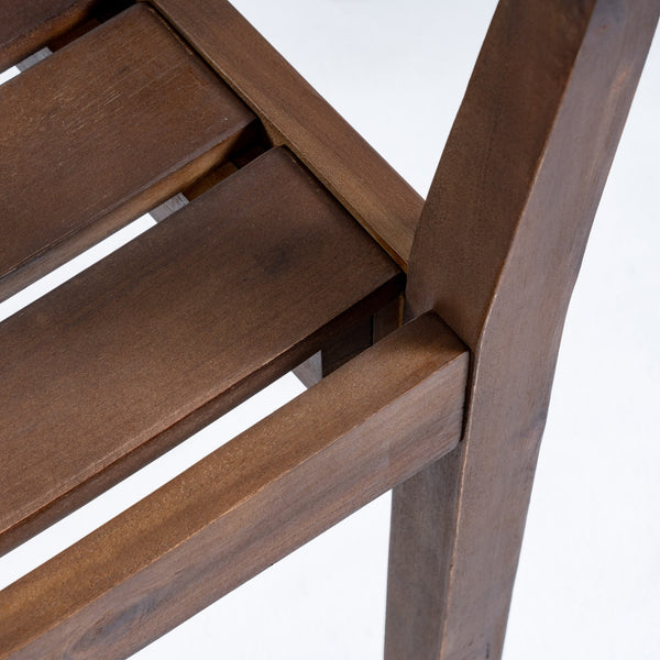 English Elm Christopher Knight Home® - STAMFORD Acacia Dining Chairs Set of 2 - Dark Brown Slatted Modern Outdoor Seating, Durable Wood 60267.00DBRN