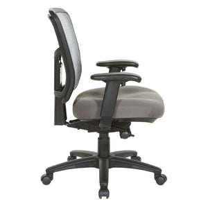 OSP Home Furnishings Grey Air Mist Mesh Back Ergonomic Office Chair with Synchro Tilt and Adjustable Arms 92555-9201