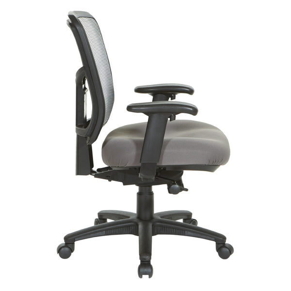 OSP Home Furnishings Grey Air Mist Mesh Back Ergonomic Office Chair with Synchro Tilt and Adjustable Arms 92555-9201