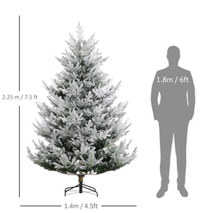 English Elm Homcom 7.5 Foot Artificial Christmas Tree - Lifelike, Easy Setup, Durable Steel Base, Low Maintenance W2225P249668