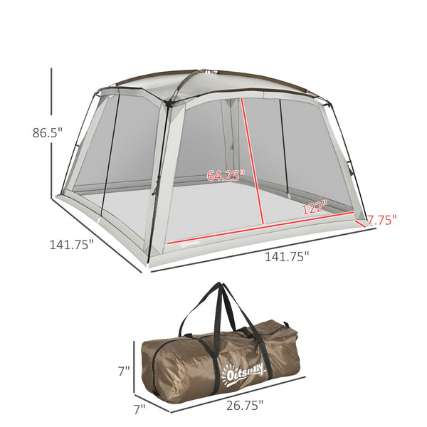 English Elm Outsunny Mesh Screen House Tent Uv50 Canopy Shelter for Camping Patio Gatherings W2225P200597