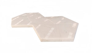 English Elm Hexagon Marble Tile: Snow Mountain White Natural Stone For Luxurious Walls & Floors, 12 Pcs Box W1696P262341