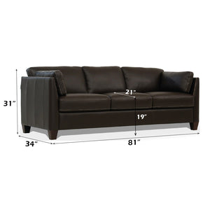 English Elm Matias Top Grain Leather Sofa with Walnut Legs and Structured Foam Seat Cushions B2726P498541