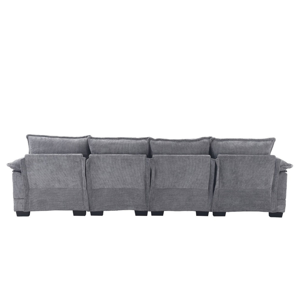 English Elm United We Win Oversized U-Shaped Chenille Sofa - Modern Four-Seater For Comfort & Style In Any Space W1568S00133-GIGA