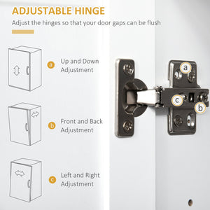 English Elm Homcom Elegant Kitchen Hutch With Glass Doors, Adjustable Shelves & Microwave Space For Modern Homes W2225P217931